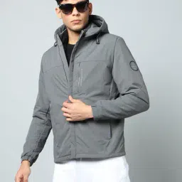 fort collins Men Semi-Lightweight Regular Fit Hooded Bomber Jacket image 1