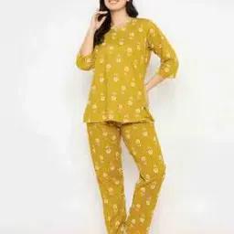 clovia Women Floral Woven Top andPyjamas Set-picture-30