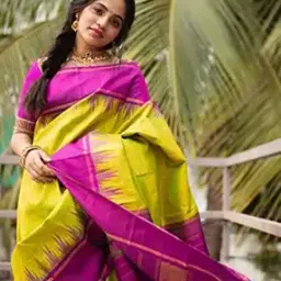 sgf11 Women Kanjeevaram Silk Saree with Contrast Border-picture-46