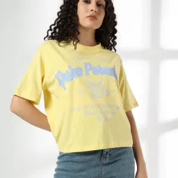 dnmx Women Printed Boxy Fit Crew-Neck T-Shirt image 1