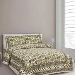 bedlinen Floral Print King-Size Bedsheet with Pillow Covers-picture-33