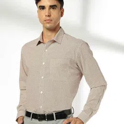 john players Men Micro Print Regular Fit Shirt with Patch Pocket image 1