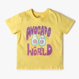Girls Typographic Print Regular Fit Crew-Neck T-Shirt-image-22