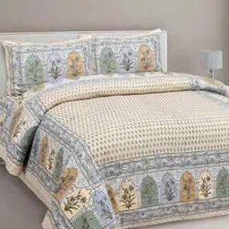 bombay spreads 180 TC Floral Print King-Size Bedsheet with Pillow Covers-picture-22