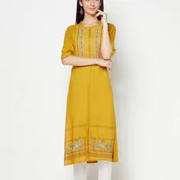 cantabil Printed Round Neck Straight Kurti-picture-28