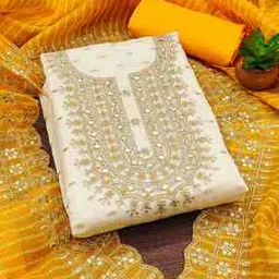 svaraa Women Embroidered 3-Piece Unstitched Dress Material-picture-25