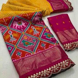svaraa Women Printed Saree with Blouse Piece-picture-25