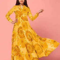 fashion dream Women Floral Print Fit & Flare Dress with Dupatta-picture-23