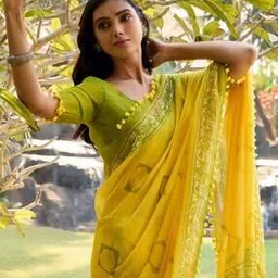 ri-wah Women Printed Saree with Blouse Piece-picture-27