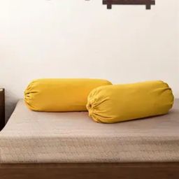 the conversion Set of 2 premium cotton Bolster cover/ Load cover solid- 15"x30"-picture-1