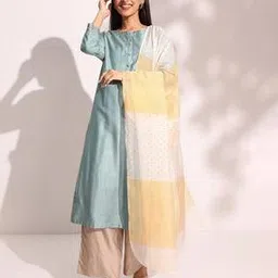fabindia Women Striped Cotton Silk Dupatta-picture-21