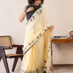 saree mall Women Warli Print Pre-Stitched Saree with Contrast Border-picture-11