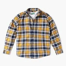 united colors of benetton Boys Checked Regular Fit Shirt with T-Shirt-picture-18