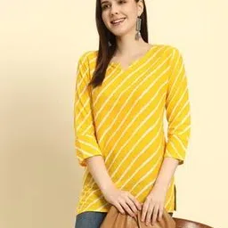mialo fashion x ag Women Leheriya Print Pure Cotton Straight Kurti-picture-47