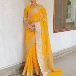 anjaneya sarees Women Woven Motif Saree with Contrast Border-picture-16