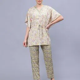 nightspree Women Floral Print Top & Pyjamas Set-picture-35