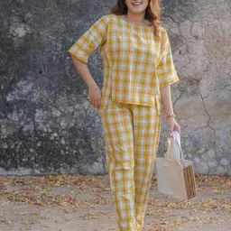 fabnex Women Checked 2-Piece Co-ord Set image 1