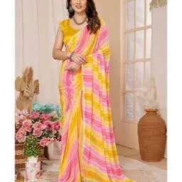 bleesbury Women Leheriya Print Pre-Stitched Georgete Saree-picture-44