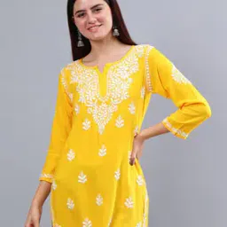 sevachikan Women Chikankari Embroidered Straight Kurti-picture-18