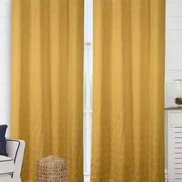 saral home Set of 2 Geometric Pattern Blackout Door Curtains-picture-32