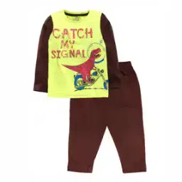 kiddopanti Graphic Print Full Sleeves Nightsuit Set-picture-26