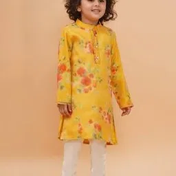piccolo Boys Floral Print Kurta Pyjamas Set-picture-22