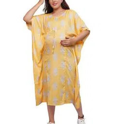 mamma's maternity Block Print A-line Dress with Kaftan Sleeves-picture-15