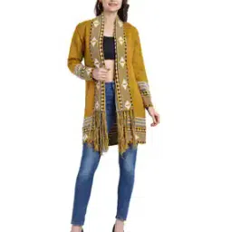 hautemoda Women Geometric Woven Regular Fit Shrug-picture-12