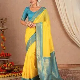ri-wah Women Floral Woven Saree with Contrast Border-picture-32
