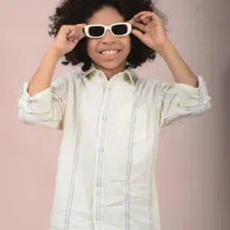 crimsoune club Boys Striped Slim Fit Shirt with Spread Collar-picture-13