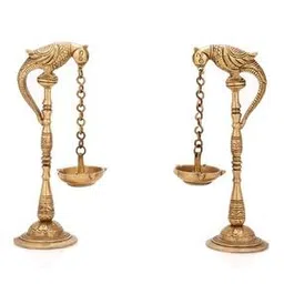 aakrati Set of 2 Bird Brass Oil Lamp -picture-15