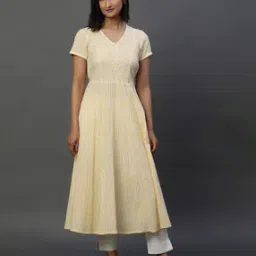 aurelia Women Striped No Darts Flared Kurta-picture-31