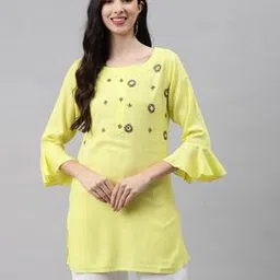 jc4u Embellished Straight Kurti with Round-Neck-picture-40