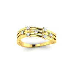 avsar Nilima Yellow Gold Diamond-Studded Ring-picture-30