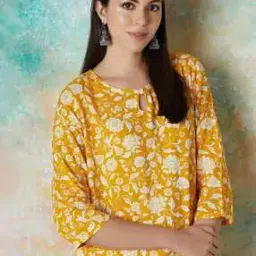 melange by lifestyle Women Floral Print Straight Kurti-picture-41