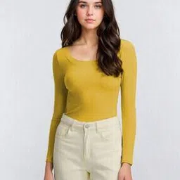 kotty Women Slim Fit Top with Scoop Neck-picture-31