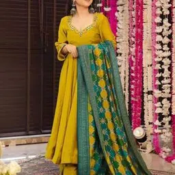 hetvi creation Women Embroidery Flared Kurta Set-picture-33