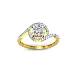 avsar Yellow Gold Cubic Zirconia Studded Kokan Ring-picture-13