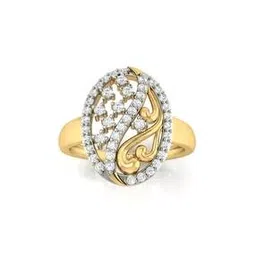 avsar Yellow Gold Cubic Zirconia Studded Chetana Ring-picture-13