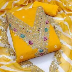 svaraa Women Embroidery Unstitched Dress Material-picture-12