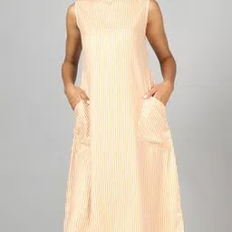 Shein Sleeveless Striped Shift Dress With Pockets-image-7