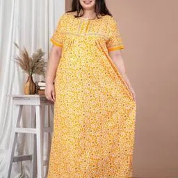 jaipzz apparels Floral Print Round-Neck Nighti-picture-36