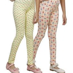 indiweaves Pack of 2 Printed Leggings with Elasticated Waist-picture-20