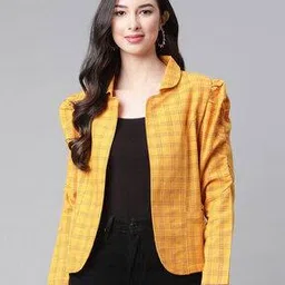 cottinfab Checks Jacket with Open Front-picture-31