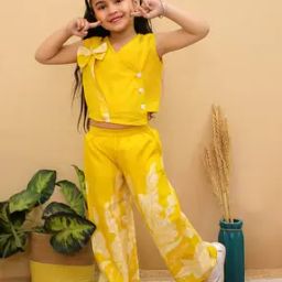 aj dezines Girls Floral Print Pants with Top-picture-15