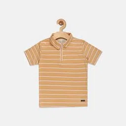 instafab Striped Zip-Front Polo T-shirt-picture-50