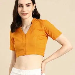 V-Neck Front-Open Blouse-image-4