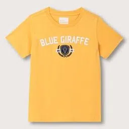 blue giraffe Typographic Print Round-Neck T-Shirt-picture-33