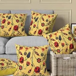 aazeem Pack of 5 Floral Print Square Shape Cushion Covers-picture-51