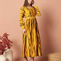 raiyani enterprise x ag Women Printed V-Neck Gown Dress-picture-34